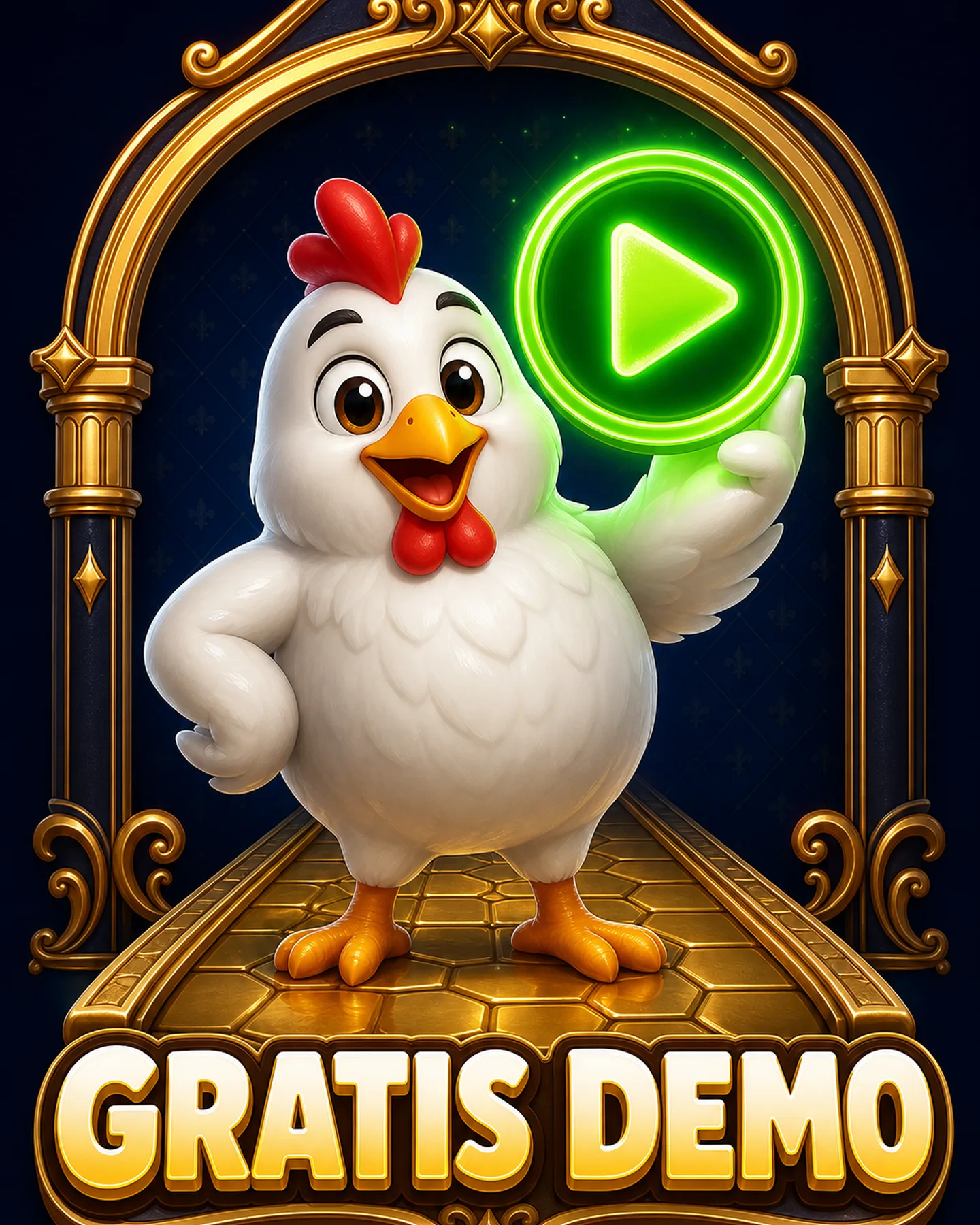 Chicken Road Demo kostenlos starten - Bildschirm mit virtuellem Guthaben