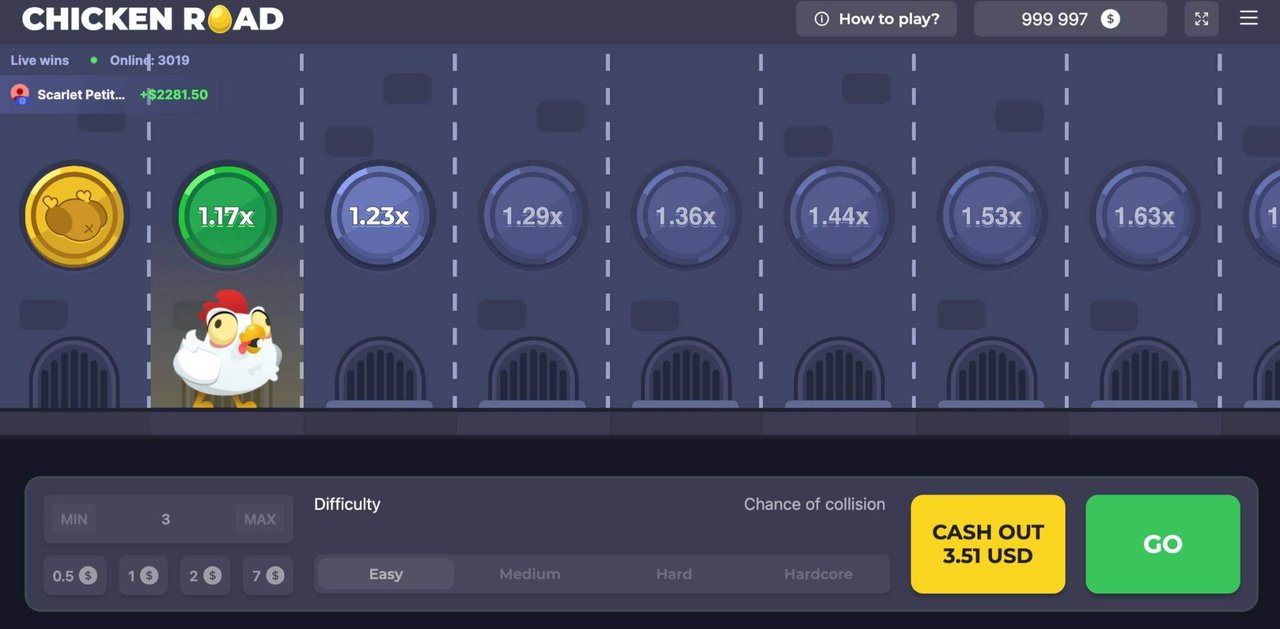 Chicken Road Screenshot 1 - Nahaufnahme der Multiplikatoranzeige waehrend des Spiels