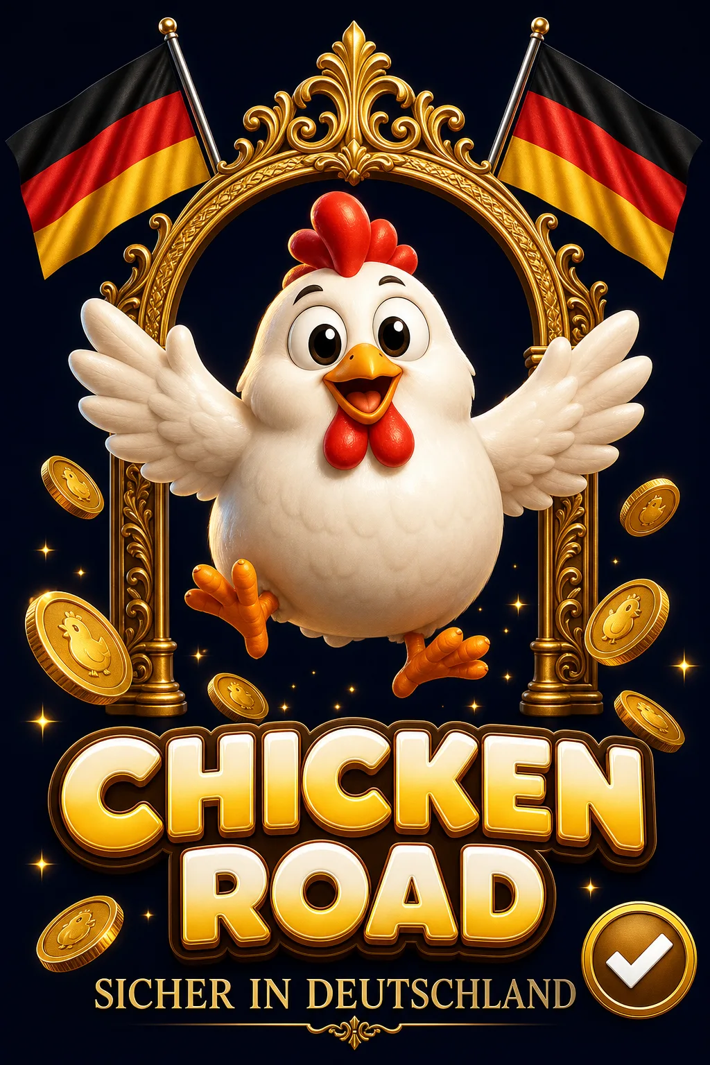 Chicken Road Spiel - Huhn überquert Strasse mit steigendem Multiplikator
